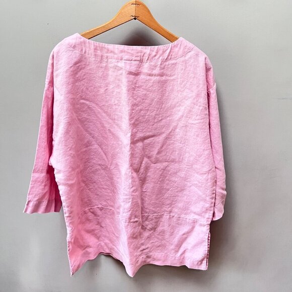 Pure Jill Women's Pink Linen Top 3/4 Sleeve Size‎ M - Picture 4 of 5